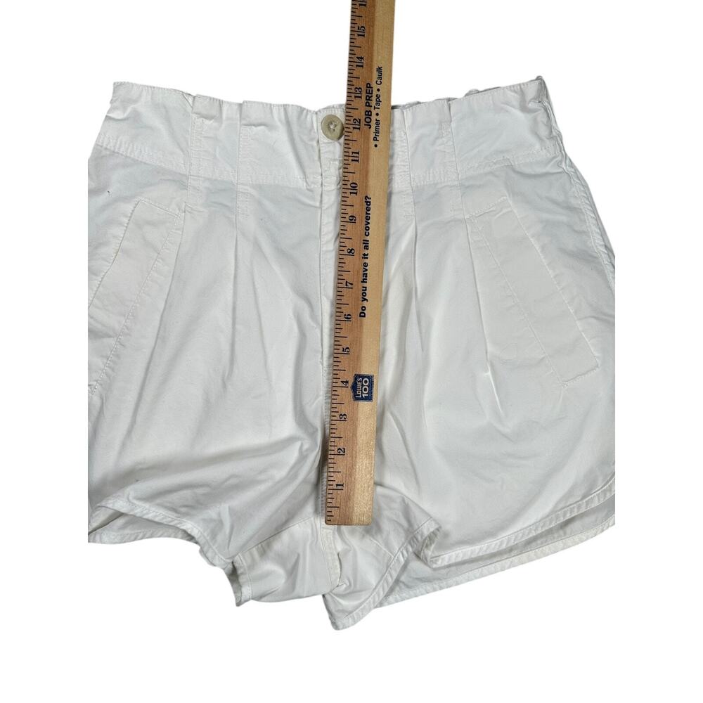 Free People Pleated Shorty Pull On Shorts Womens S White High Waisted Cotton - Picture 5 of 8